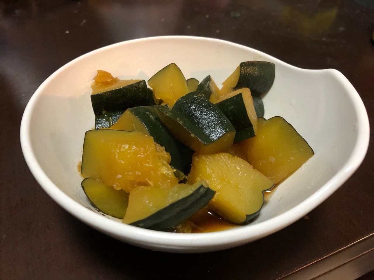 日本カボチャの煮物(使用品種は神田小菊)
ねっとりとした西洋カボチャでは味わえない食感が好き
